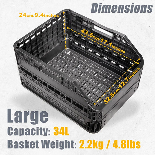Rear folding cargo basket